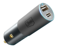 3MK samochodowa 1xUSB-C 1xUSB 100W stalowa - 1050532 - zdjęcie 1